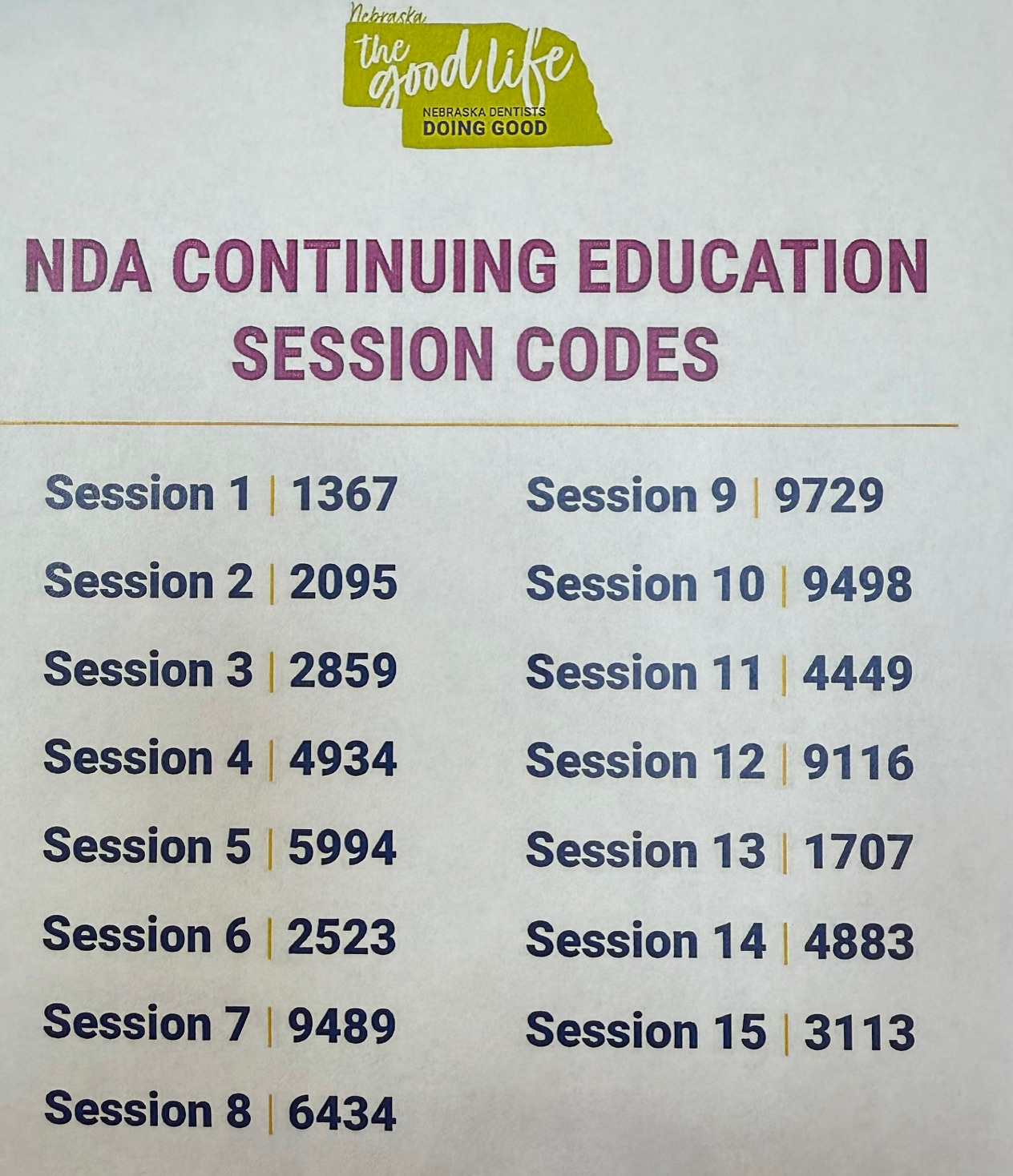 Session Codes